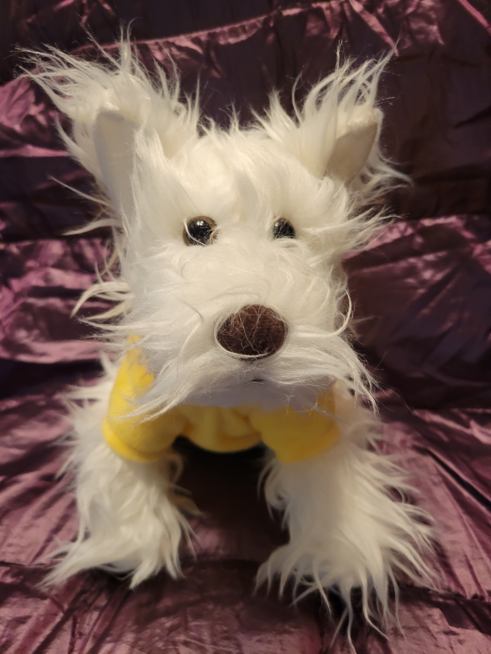 Juicy Couture White Plush Dog with Yellow Shirt